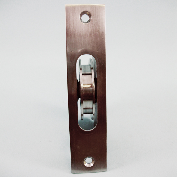 THD139/SNP • Satin Nickel • Square • Sash Pulley With Steel Body and 50mm [2] Brass Ball Bearing Pulley
